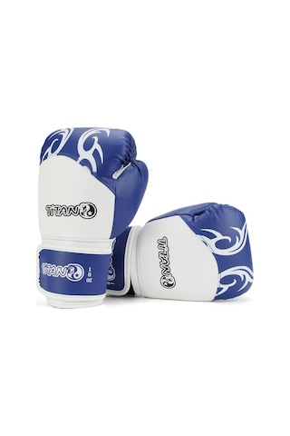 Titan Sport Mavi Beyaz İşlemeli Boks Eldiveni Çok Renkli