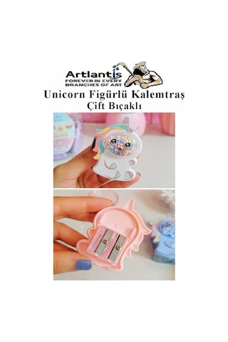 Unicorn Kalemtraş 4 Renk 1 Paket Hazneli Jumbo Kalemtıraş Unicorn Boynuzlu Standart Kalem Açacağı Sevimli Plastik