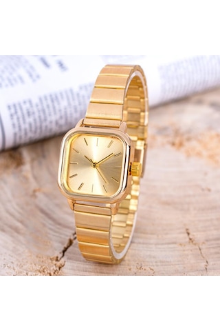 Gold Renk Minimal - Çelik Kadın Kol Saati ST-304260