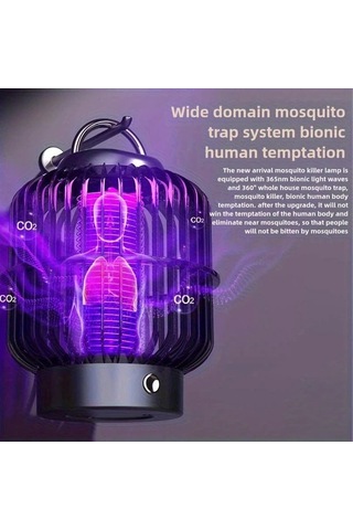 Xuweiwei Usb Şarj Edilebilir Turuncu Sivrisinek Öldürücü Lamba Ultra Geniş Menzilli Uzun Ömürlü Lityum Pil Abs Malzeme Ev Ofis Okul İçin