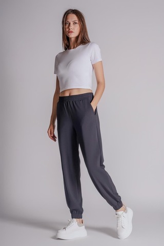 Braccas Kadın Yandan Cepli Beli Ve Paçası Lastikli Relaxed Fit Jogger Pantolon Lacivert Lacivert