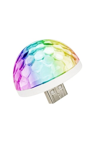 Müziğe ve Sese Duyarlı Usb Girişli Araç Içi Mini Disko Topu Parti