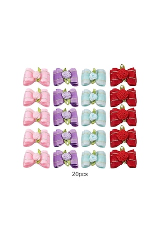 20 Adet/takım Sevimli Evcil Hayvanlar Saç Bantları Fiyonklar Last