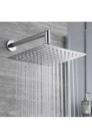 Lexroo 25x25 Cm Kare Paslanmaz Çelik Tepe Duş Başlığı Çok Renkli