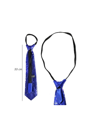 Veraura Lifestyle Mavi Renk Pul Payetli Işıltılı Parti Kravatı 33 Cm