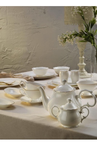Aryıldız Asmara Bone China 36 Parça Kahvaltı Seti Beyaz
