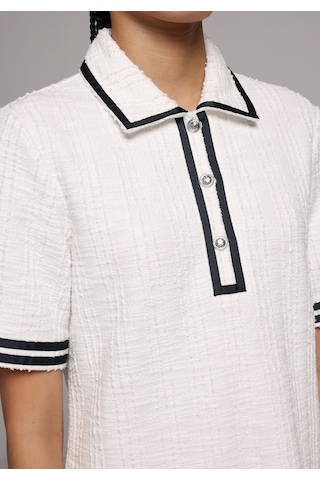 Colin's Colins Regular Fit Jakarlı Kadın Beyaz Kısa Kol Elbise Cl1079137 Q1.v1 Ofw Beyaz