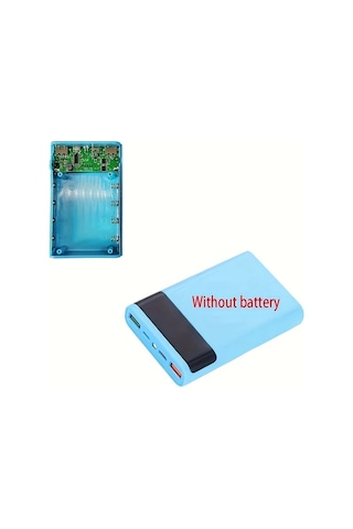 Boatshop1 Mavi 1 Bilgisayar 4x18650 15000mah Cift Usb Cikisli Tasinabilir Dayanikli Pil Kutusu Guc Kaynagi