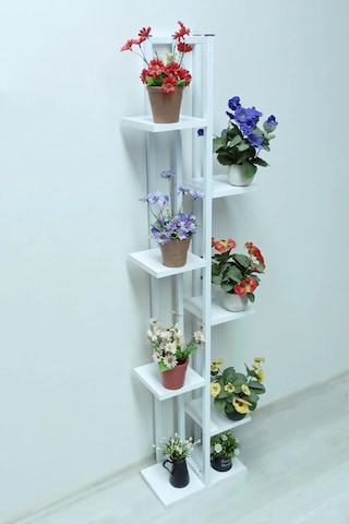 Metal Gövdeli 7 Bölmeli Dikey Çiçeklik,saksılık