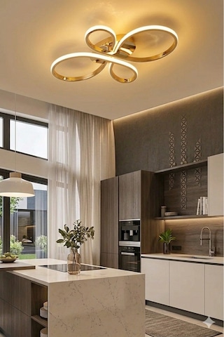 Liya Kumandalı Led Plafonyer Avize Eskitme 3 Renk Salon, Yemek Odası Ve Oturma Odası İçin