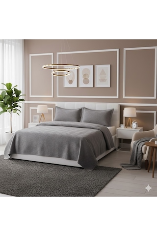 Taytüyü Nubuk Yatak Örtüsü Tek Kişilik Vicenza A.gri Çok Renkli