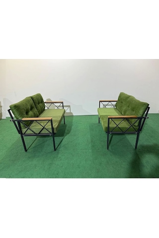 2+2balkon-bahçe-kafe-çay Seti-koltuk Takımı-oturma Grubu-ofis Koltuğu 2+2 Yeşil