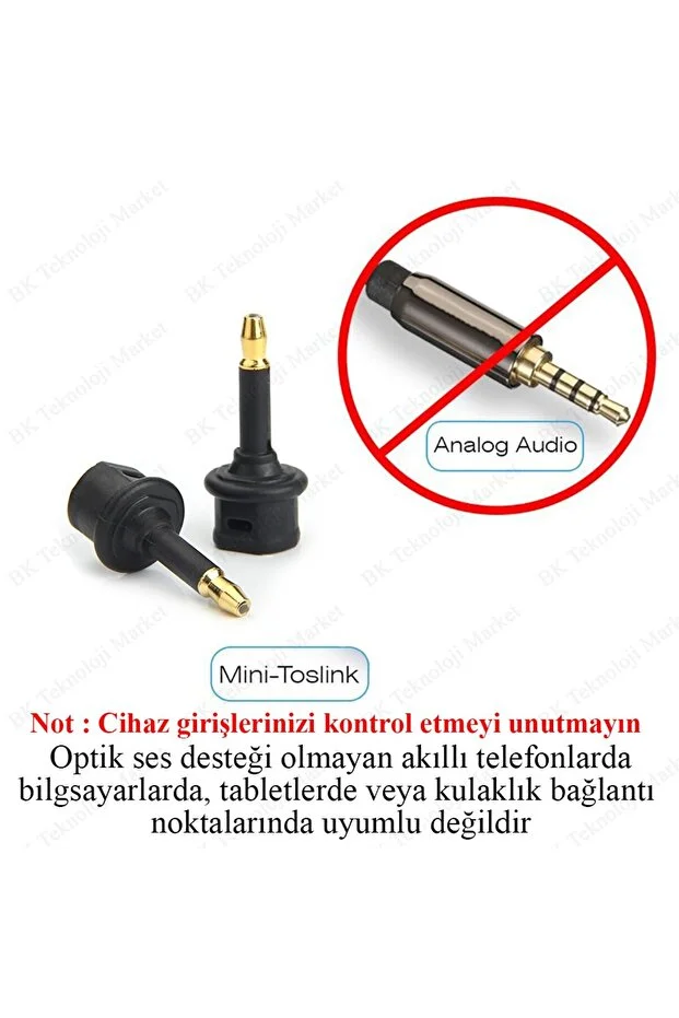 Toslink To Mini Toslink Adaptör Çevirici Dönüştürücü Optik 3.5mm Dişi Erkek Kablo Ses Dönüştürücü Ara Aparat