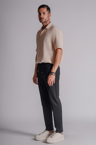 Braccas Erkek Yandan Cepli Beli Lastikli Relaxed Fit Chino Pantolon Siyah Siyah