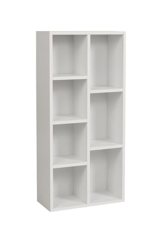 7 Bölmeli Beyaz Kitaplık Beyaz