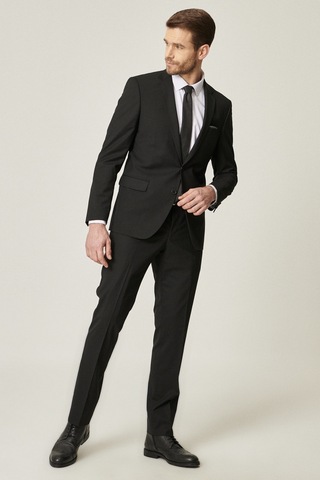 Altinyildiz Classics Erkek Siyah Slim Fit Dar Kesim Mono Yaka Yünlü Takım Elbise 4A3010000001SYH586N Siyah