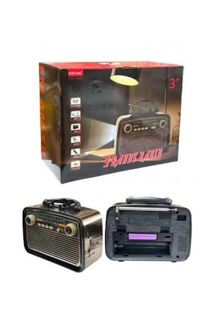 Müzik Kutusu Bluetooth Bağlantılı El Fenerli Nostaljik Tasarım Radyo Çok Renkli