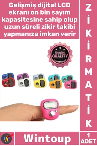 Zikirmatik Silikon Ayarlanabilir Kayış Ergonomik Sayaçlı Dijital Hassas Elektronik Yüzük Zikirmatik Çok Renkli
