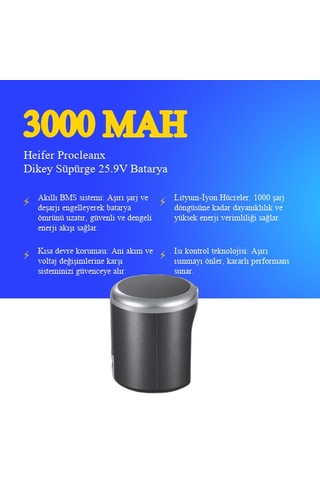 Heifer Procleanx Dikey Süpürge 3000 Mah Batarya