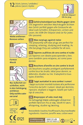 Ohropax Alman Mum Kulak Tıkacı 12 Adet 291491855 Pembe