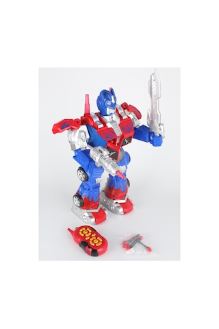 Uzaktan Kumandalı Dev Boy Optimus Prime Bumble Bee Transformer Mermi Ve Disk Atan Oyuncak Robot Lacivert