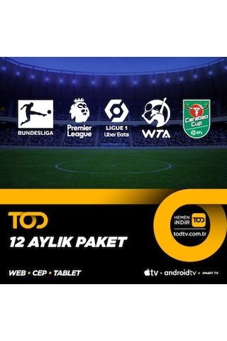 Tod 12 Aylık Spor Extra+ Paketi - (Web + Cep + Tablet + Smart Tv) (550098342)