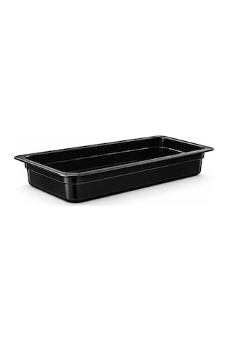 1/1 Gn Siyah Polikarbon Gastronom Küvet 53x32 Cm 6.5 Cm Derinlik