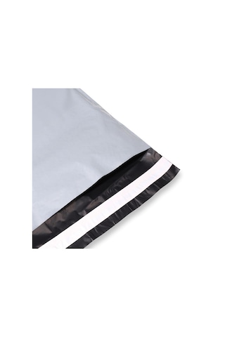 Baskısız Cepli Gri Kargo Poşeti 30x37+5 Cm - 100 Adet
