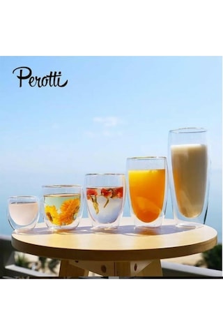 Perotti Çift Cidarlı 300Ml Cam Bardak