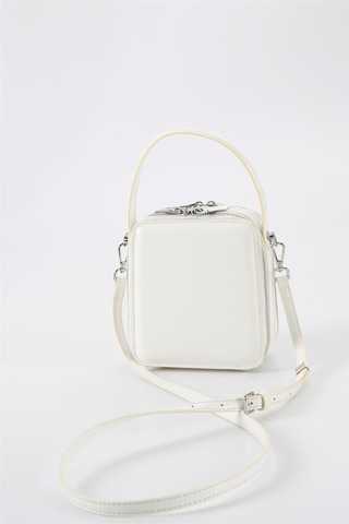 Ççs 17561 Kadın Omuz Askılı El Çantası-beyaz Beyaz