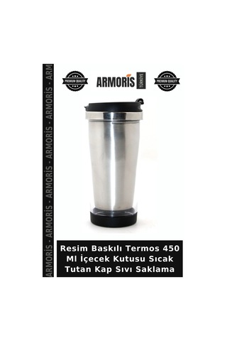 Resim Baskılı Termos 450 Ml İçecek Sıcak Tutan Kap Sıvı Saklama Çok Renkli