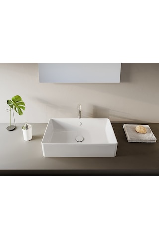 VitrA Nuo 7434B003-0016 Dikdörtgen Çanak Lavabo. 60 CM. Beyaz