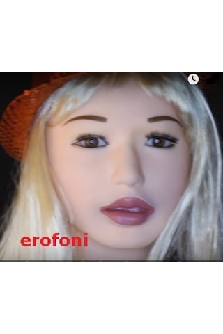 Erofoni Saçlı Büyük Boy Sesli Ve Titreşimli Realistik 3 İşlevli Şişme Bebek Kadın Manken
