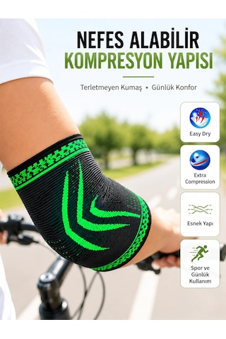Trendexa Mey İthalat Spor Dirsekliği Dirsek Koruyucu Kompresyonlu Nefes Alabilir Esnek Destek Bandajı