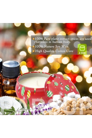 12 Adet Noel Kokulu Mumlar, 70 Ml Aromaterapi Kavanoz Mumları, 12 Koku Kokulu Mum Kadınlar İçin Hediye Seti, 12 Saat Çok Renkli