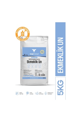 Tam Tarım Glutensiz %100 Tam Çiğ Karabuğday Unundan Ekmeklik Un 5 KG