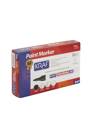Kraf 830 Paint Markör Siyah 12'Li