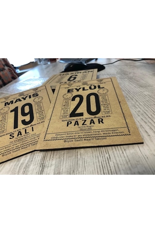 Kişiye Özel 13,5x18 cm Ahşap Özel Günler Takvim Yaprağı Tablo, Se