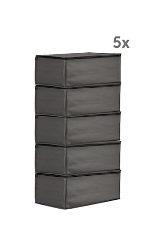 Vedsey 5'li Set Antrasit Gri 50x25x20 Cm Hurç & Dolap İçi - Organizer Düzenleyici Hurç Gri