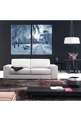 Kar Manzarası Kanvas Tablo 100x90cm