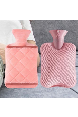 Dolıty Sıcak Su Şişesi El Isıtıcı Kapaklı Torbası Ayak Omuz Pembe Pembe
