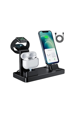 3'ü 1 Arada Masaüstü Şarj Standı - İphone, Apple Watch Ve Airpods Uyumlu Çoklu Şarj İstasyonu