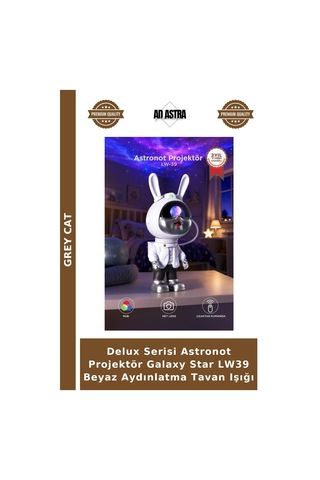 Delux Serisi Astronot Projektör Galaxy Star Lw39 Beyaz Aydınlatma Tavan Işığı