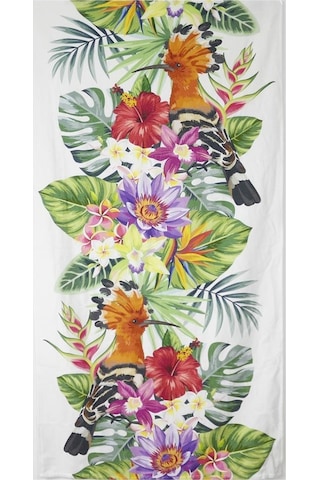 T.concept F.k Seri Çiçekli Çantalı Plaj Havlusu, Yumuşak Dokulu, 70x140 Cm