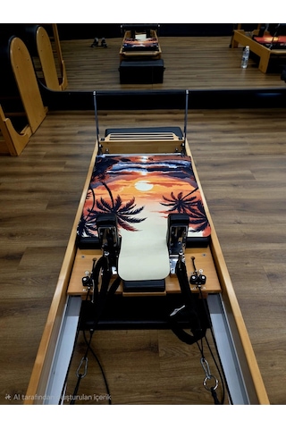 Reformer Pilates Mat ' Kaymaz' -'wavy Sunset' Renkli