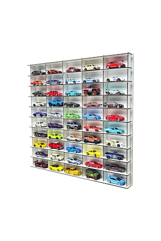 Woodbu 1/64 Hobi Araba Rafı 50 Araç (Hot Wheels, Matchbox)