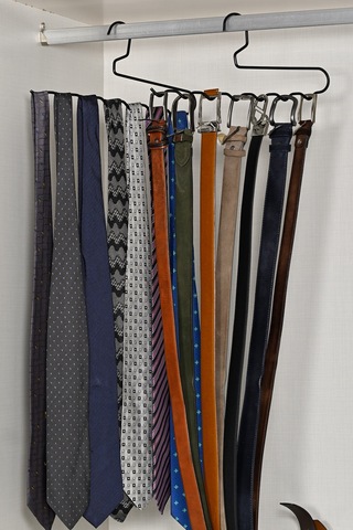 5'li Mat Siyah Zigzag Metal Askı, Pantolon, Şal, Eşarp Ve Kemer Düzenleyici