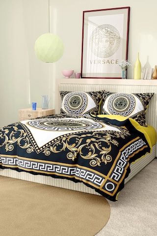 Marka Nevresim Takımı Çift Kişilik Pamuklu Saten Kumaş 6 Parça 3d Dijital Baskı Duvet Cover Set Model No:89 Renkli