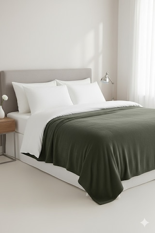 Peluş Tek Kişilik Battaniye Welsoft Battaniye Tv Battaniyesi Polar Battaniye Süper Yumuşak Haki