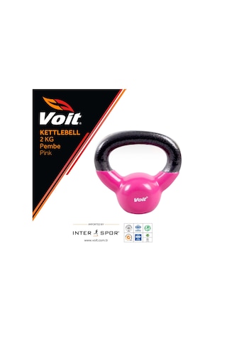 Voit Vinly Kettlebell 2 KG Pembe